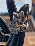 Zonder Minimumprijs - Ring Zilver - blauwe bloem ring, Nieuw