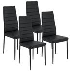 Moderne Eetkamerstoel Loja - 4-Delig - Zwart - Kunstleer, Huis en Inrichting, Stoelen, Verzenden, Nieuw