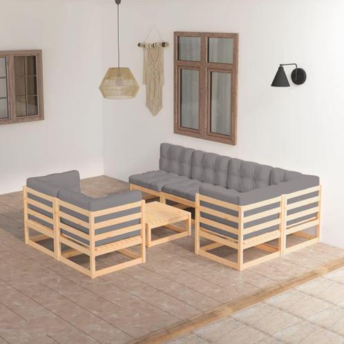 vidaXL 8-delige Loungeset met kussens massief grenenhout, Tuin en Terras, Tuinsets en Loungesets, Loungeset, Nieuw, Verzenden