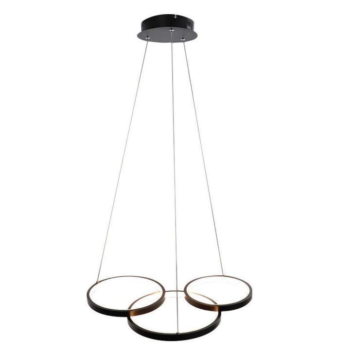 Design hanglamp zwart, Thalia, 36W, 2700K LED, 3-staps, Huis en Inrichting, Lampen | Hanglampen, Nieuw, Metaal, 75 cm of meer