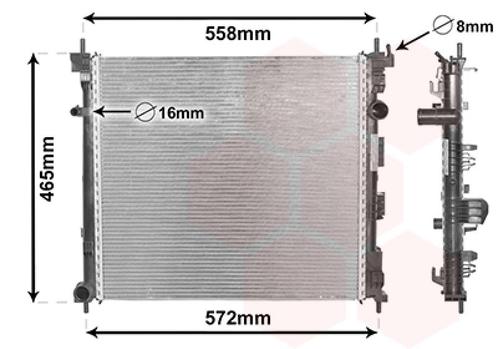 RADIATOR VOOR NISSAN EVALIA 2010- 21410JX51A, Auto-onderdelen, Airco en Verwarming, Nieuw, Ophalen of Verzenden