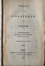 A.H. Niemeyer - Travels on the continent and in England,