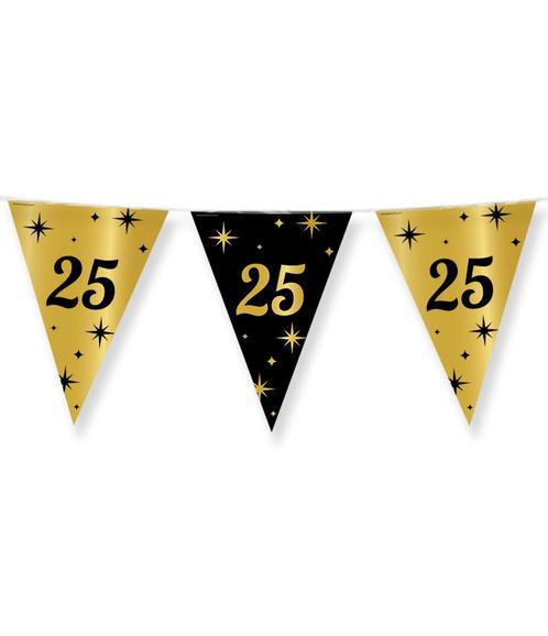 Vlaggenlijn 25 Jaar Goud Zwart 10m, Hobby en Vrije tijd, Feestartikelen, Nieuw, Verzenden