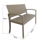 Polyrattan Tuinbank Beige-Grijs 122x55x90cm, Tuin en Terras, Tuinsets en Loungesets, Verzenden, Nieuw