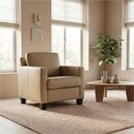 Leren fauteuil Smart - Massif Safari (taupe/grijs) - Poten, Huis en Inrichting, Fauteuils, Nieuw, Ophalen of Verzenden, Bohemian, Eigentijds, Modern, Retro