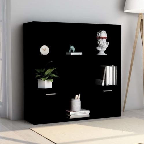 vidaXL Boekenkast 98x30x98 cm bewerkt hout zwart, Huis en Inrichting, Kasten | Boekenkasten, 25 tot 50 cm, Nieuw, Overige houtsoorten