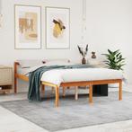vidaXL Seniorenbed 135x190 cm massief grenenhout wasbruin, Huis en Inrichting, Bruin, Verzenden, 190 cm of minder, Overige maten
