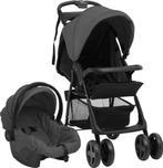 vidaXL - Kinderwagen - 3-in-1 - staal - donkergrijs - en -, Kinderen en Baby's, Kinderwagens en Combinaties, Ophalen of Verzenden