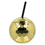 Discobal Drinkbeker Met Rietje Goud, Hobby en Vrije tijd, Feestartikelen, Ophalen of Verzenden, Nieuw