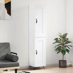 vidaXL buffetkast 34,5x34x180 cm bewerkt hout hoogglans wit, Huis en Inrichting, Kasten | Buffetkasten, Minder dan 50 cm, Verzenden