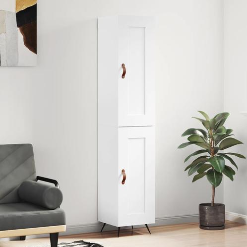 vidaXL buffetkast 34,5x34x180 cm bewerkt hout hoogglans wit, Huis en Inrichting, Kasten | Buffetkasten, 25 tot 50 cm, Nieuw, Overige houtsoorten