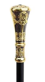 ART - Bastone da Passeggio floreale elegante Golden Black