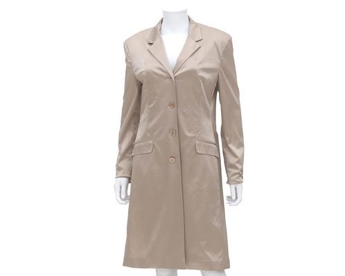 Een glanzende beige DenG jas, Kleding | Dames, Jassen | Zomer, Beige, Gedragen, Maat 38/40 (M)