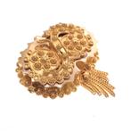 Gouden S-broche van filigrain techniek | Vintage/antiek, Ophalen of Verzenden, Gebruikt, Overige kleuren, Goud