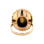 Gouden entourage ring met granaat en parel 14 krt, Sieraden, Tassen en Uiterlijk, Ringen, Nieuw, Ophalen of Verzenden