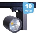 10x 30W LED Track Spot Spirit Zwart 3500K Warmwit + 10m