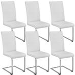 Swingstoelen, kunstleer - wit, Set van 6, Verzenden, Nieuw