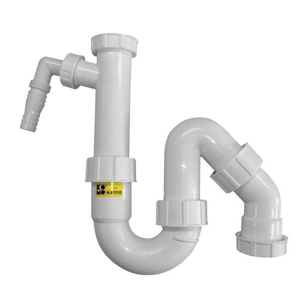 Sanit Sifon S-312 11/2 x 40mm met wasmachineaansluiting KOMO, Doe-het-zelf en Verbouw, Buizen en Afvoer, Ophalen of Verzenden