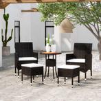 vidaXL 5-delige Loungeset poly rattan zwart, Tuin en Terras, Tuinsets en Loungesets, Verzenden, Nieuw, Rotan, Loungeset