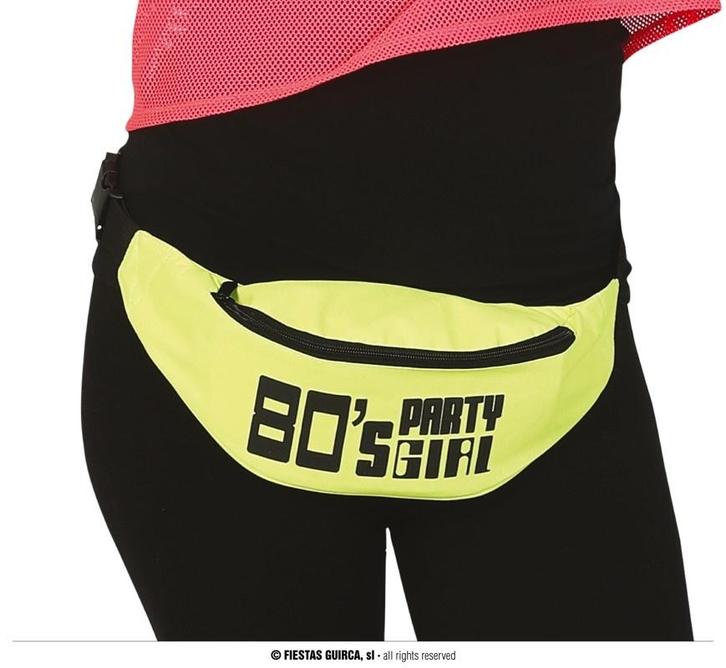 Heuptasje 80s Party Girl Geel, Hobby en Vrije tijd, Feestartikelen, Nieuw, Ophalen of Verzenden