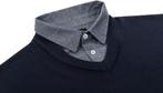 2dekans | Milanoro - Herenpullover met overhemdkraag - Navy, Ophalen of Verzenden, Zo goed als nieuw, Milanoro