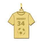 Gouden Voetbalshirt met rugnummer en naam kettinghanger, Verzenden, Nieuw