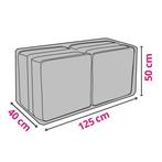 Tuinkussenhoes | Perel | 125 x 40 x 50 cm (PP, Grijs), Verzenden, Nieuw