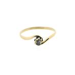 Gouden solitair ring met diamant | 0,07 ct. (roos geslepen), 18 tot 19, Gebruikt, Overige kleuren, Ophalen of Verzenden