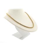Gouden gedraaide schakel ketting | 51 cm (unisex ketting), Ophalen of Verzenden, Gebruikt, Overige kleuren, Goud