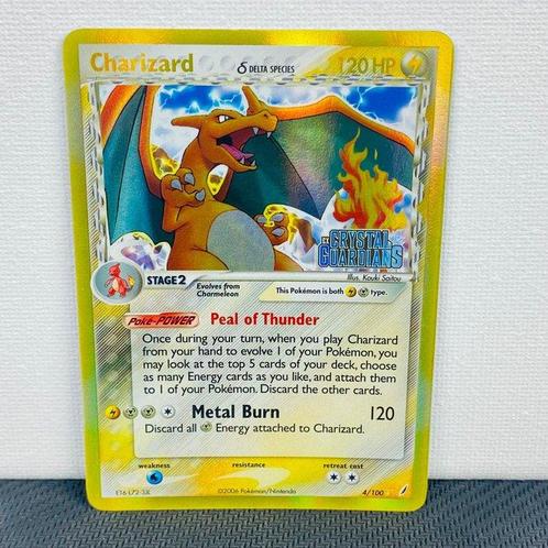 Pokémon Card - Charizard #4 Reverse Holo Crystal Guardians, Hobby en Vrije tijd, Verzamelkaartspellen | Pokémon