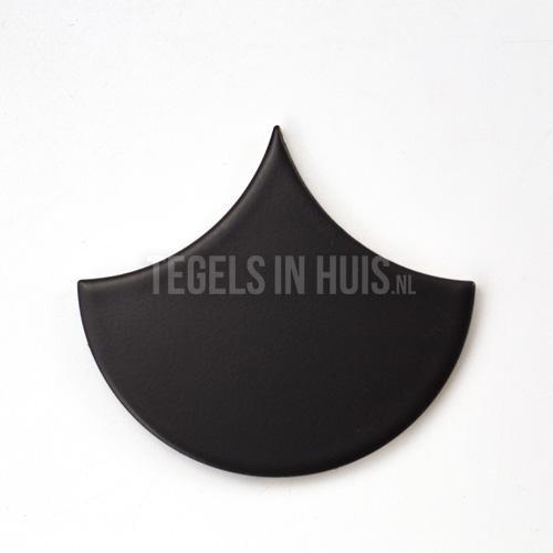 Wandtegel scale fan waaiervorm mat zwart wandtegel, Doe-het-zelf en Verbouw, Tegels, Wandtegels, Nieuw, 10 m² of meer, Keramiek