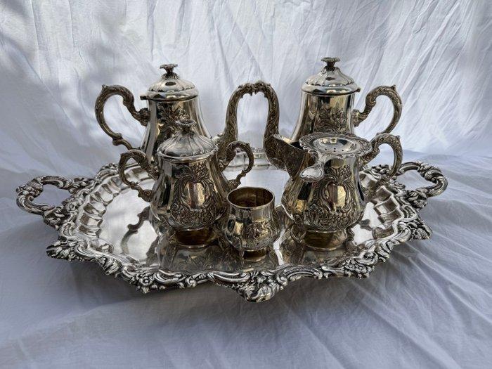 Koffie- en theeservies (7) - Zilver, Antiek en Kunst, Antiek | Goud en Zilver