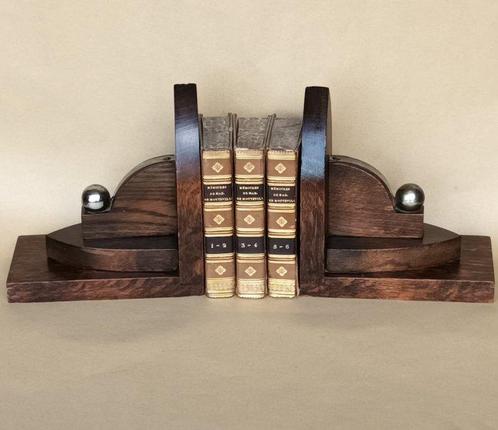 Boekensteunen (2) - Hout, IJzer, Antiek en Kunst, Kunst | Designobjecten