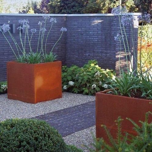 Plantenbak Cortenstaal 80x80x40 cm, Tuin en Terras, Bloembakken en Plantenbakken, Nieuw, Verzenden