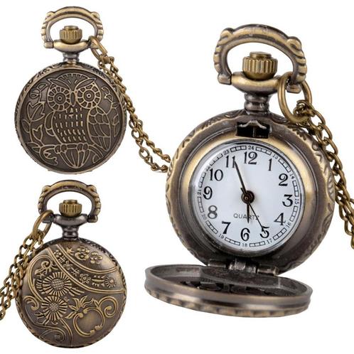 Fako® - Kettinghorloge - Uiltje - Bronskleurig, Sieraden, Tassen en Uiterlijk, Horloges | Heren, Verzenden