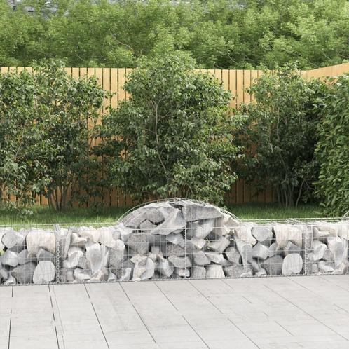 vidaXL Schanskorven 6 st gewelfd 200x50x40/60, Tuin en Terras, Bloembakken en Plantenbakken, 100 cm of meer, Nieuw, Metaal, 30 tot 60 cm