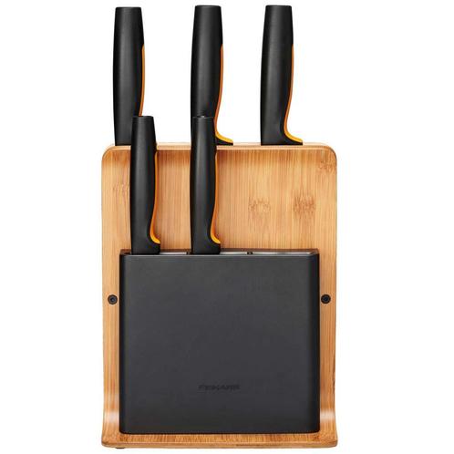 Fiskars Functional Form Messenblok Bamboe - 5 Messen, Huis en Inrichting, Keuken | Keukenbenodigdheden, Verzenden