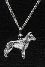 Zilveren Siberian husky staart omlaag ketting hanger - groot, Verzenden, Nieuw