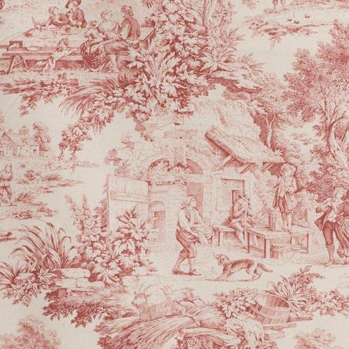 Toile de Jouy Bordeaux - Textiel - 250 cm - 280 cm, Antiek en Kunst, Antiek | Kleden en Textiel