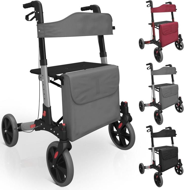 Jago® Rollator - 6-voudig in hoogte verstelbaar, zitting met, Diversen, Rollators, Zo goed als nieuw, Verzenden