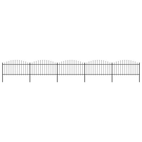 vidaXL Tuinhek met speren bovenkant (1,25-1,5)x8,5 m staal, Tuin en Terras, Schuttingen, Nieuw, IJzer, Minder dan 1 meter, Verzenden