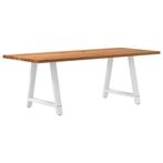 vidaXL Eettafel rechthoekig 220x90x74 cm massief eikenhout, Huis en Inrichting, Tafels | Eettafels, Verzenden, Nieuw