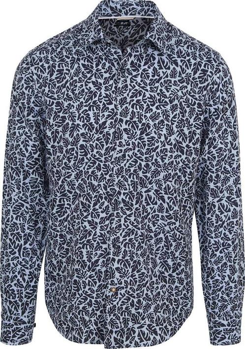 BOSS Overhemd Linnen Print Blauw maat 39 Heren, Kleding | Heren, Overhemden, Blauw, Nieuw, Verzenden