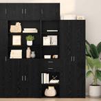 vidaXL Highboard met lade Zwart Eiken 50 x 42,5 x 185 cm, Huis en Inrichting, Kasten | Buffetkasten, Verzenden, Nieuw, 50 tot 100 cm