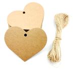 10 hartvormige kartonnen kaartjes bruin, wit of rood, Hobby en Vrije tijd, Knutselen, Verzenden, Nieuw, Materiaal