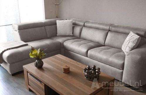 Hoekbank Harderwijk - hoekbanken - Zilver, Huis en Inrichting, Banken | Sofa's en Chaises Longues, Nieuw, Stof