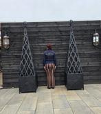 Jardinière (2) - Metaal - XL Set 245 cm - Zwart