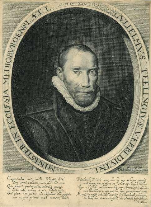 Portrait of Willem Teellinck, Antiek en Kunst, Kunst | Etsen en Gravures