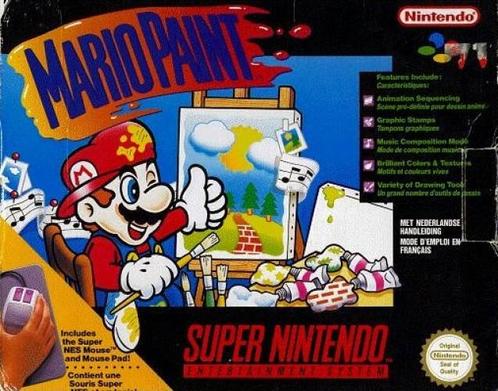 Mario Paint + Muis (Super Nintendo), Spelcomputers en Games, Games | Nintendo Super NES, Gebruikt, Verzenden