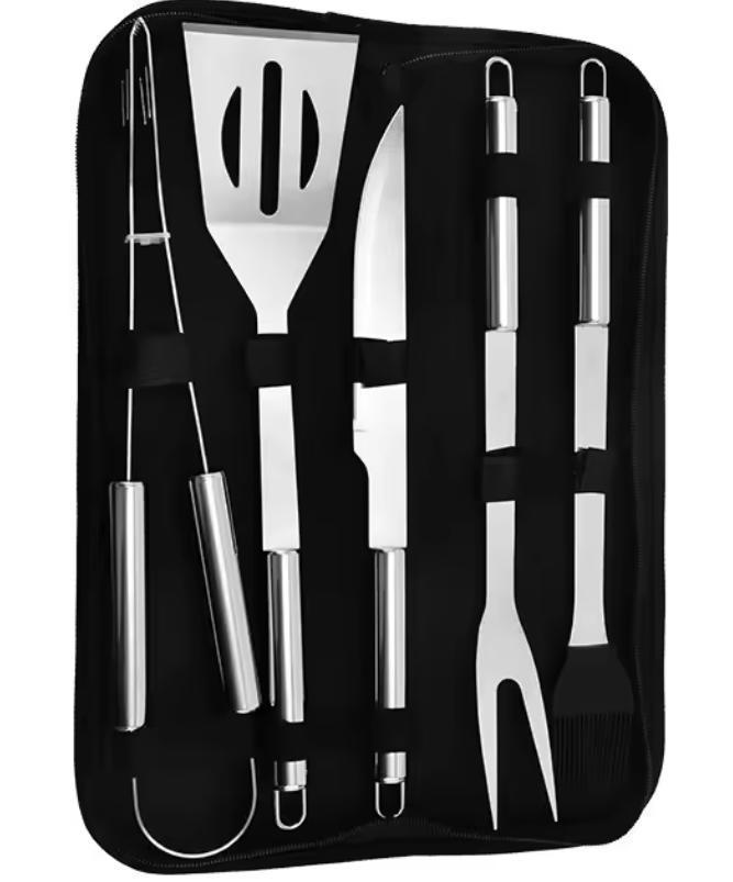 Luxe Complete BBQ Gereedschap Set Draagbaar met Opbergtas, Tuin en Terras, Barbecue-accessoires, Nieuw, Verzenden